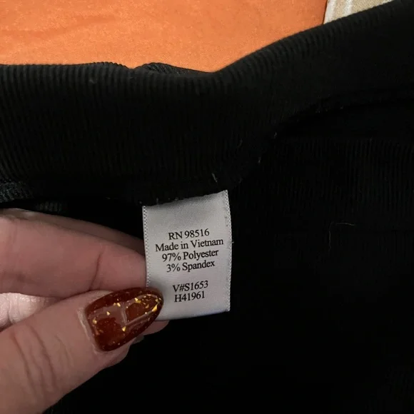 Coldwater Creek wide leg Black Trousers pants sz L petite pull on knit stretch - Picture 9 of 9